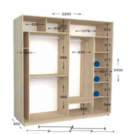 Шафа купе Патрік 220х60х240 см.