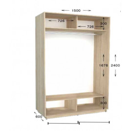 Шкаф купе Практик 150х60х240 см.