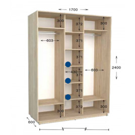 Шкаф купе Практик 170х60х240 см.